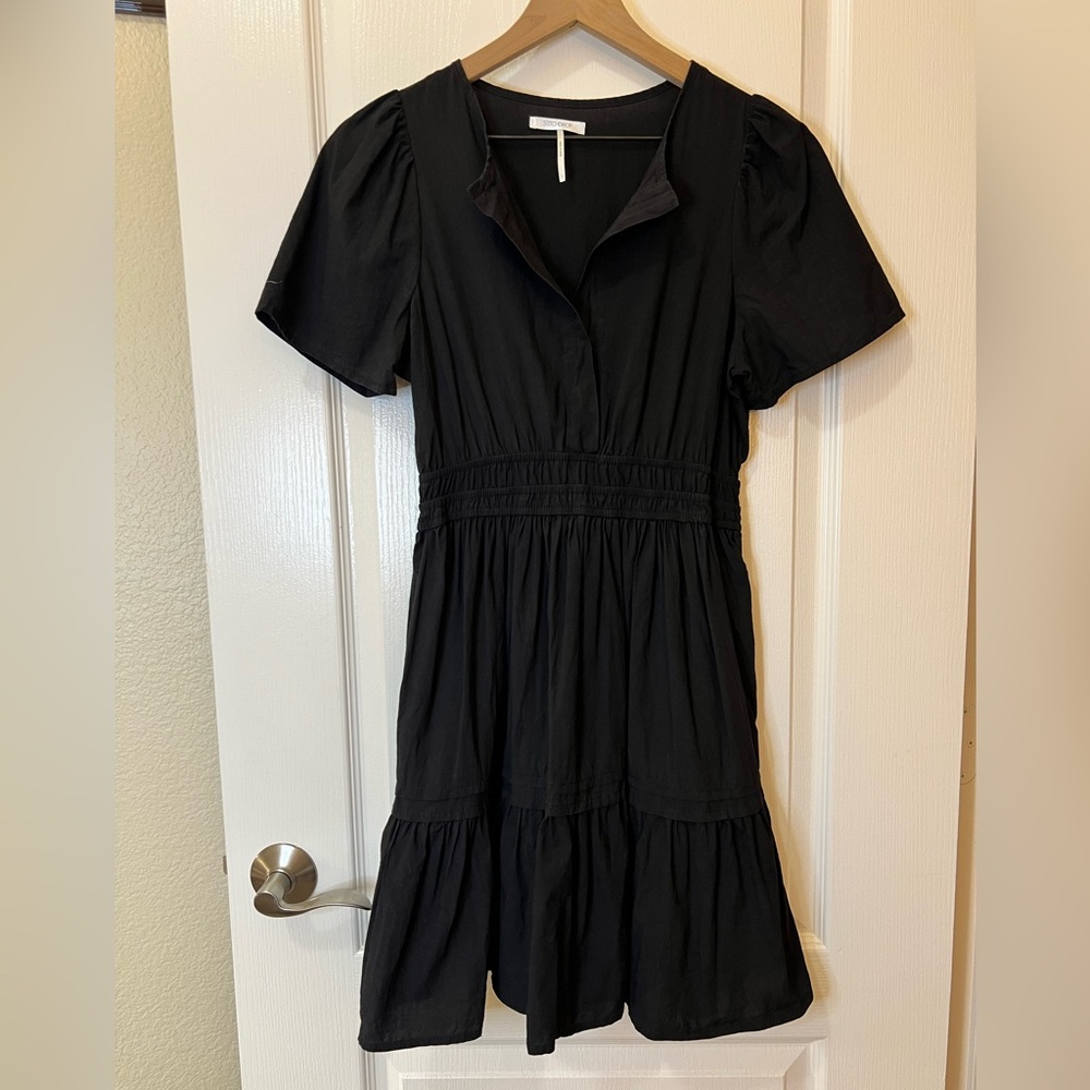 StitchDrop 100% Cotton Short Sleeve Black Mini Dress Women’s Small
